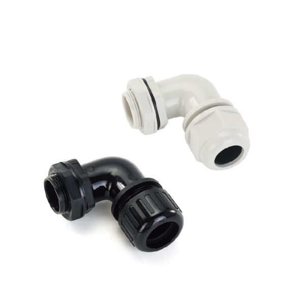 90 Degree Nylon Cable Gland, IP68 Right Angle Connector