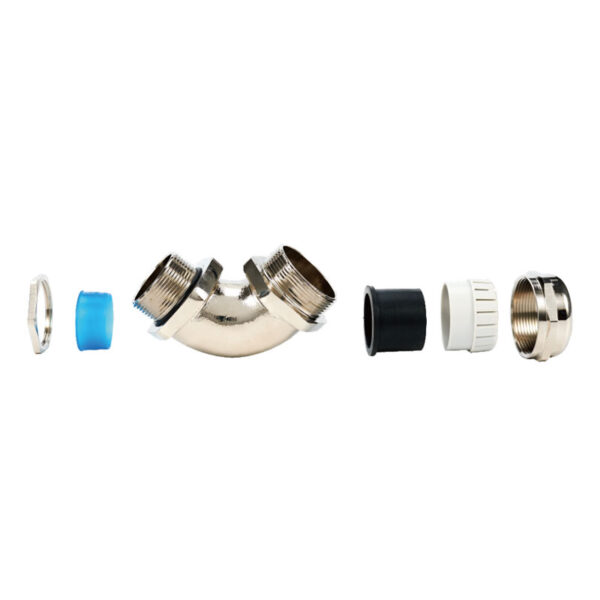 90° Right Angle Brass Cable Gland, IP68 Liquid Tight