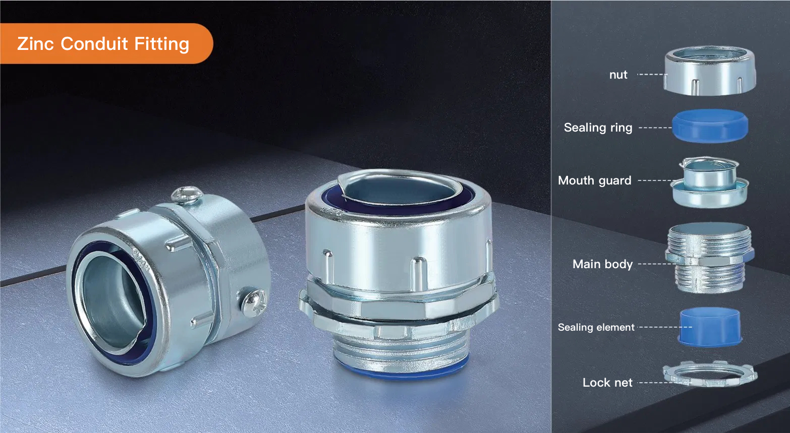 DPJ Conduit Fitting, Male Threaded Zinc Hose Connector