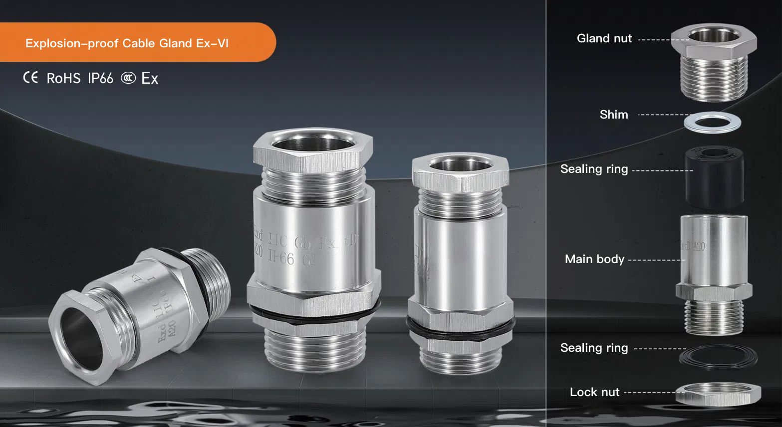 Ex-VI Explosion-Proof Clamping Gland for Hazardous Areas