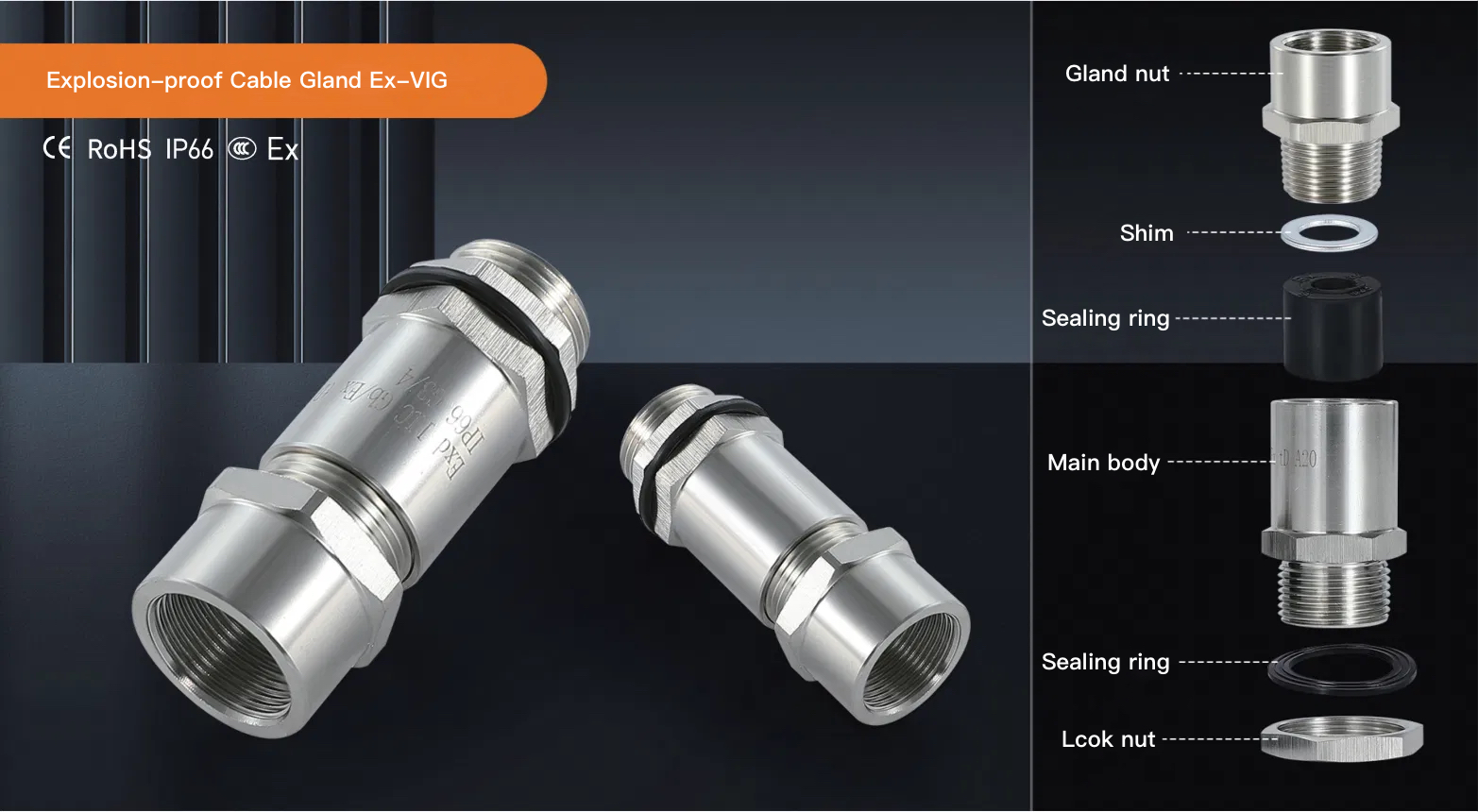 Ex-VIG Explosion-Proof Clamping Gland for Hazardous Areas