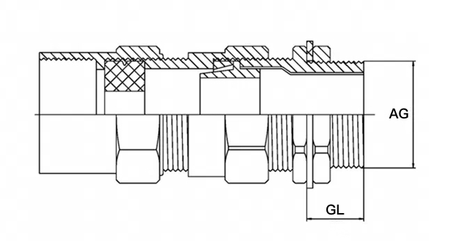 Ex-VIIIG Armoured Cable Clamping Gland, Single Seal for Zone 1 & 2