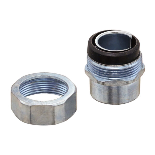 Flex to EMT Compression Connector, DGJ Zinc Die Cast Fitting
