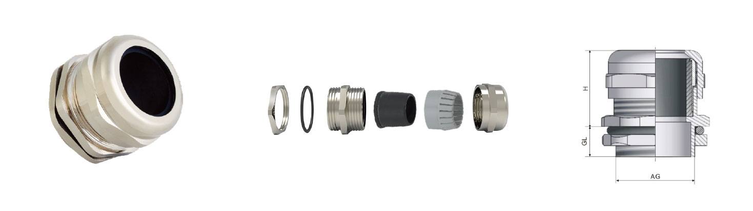 IP68 Waterproof Brass Cable Gland M PG NPT G Thread
