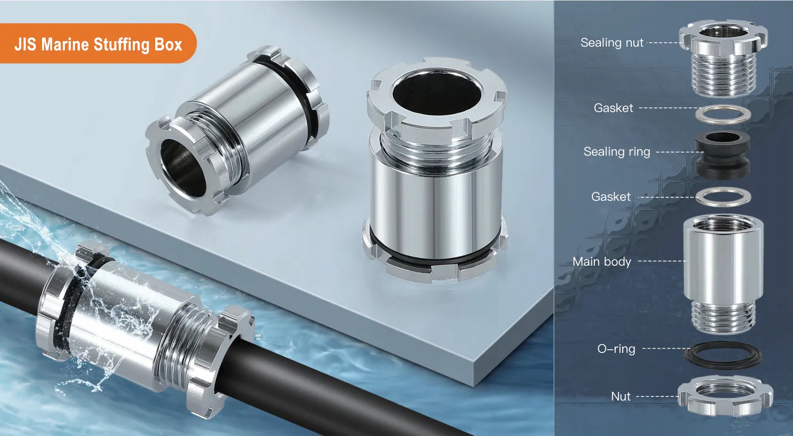 JIS Marine Cable Gland, Japanese Standard Stuffing Box