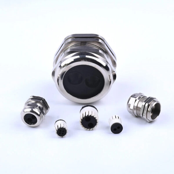 Multi-Hole Brass Cable Gland, IP68 for 2-8 Conductors