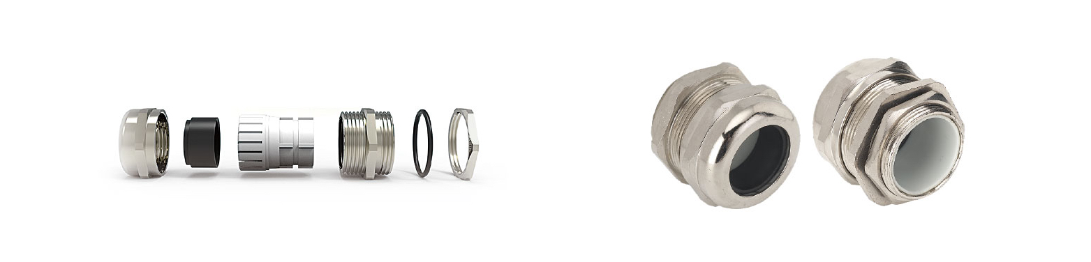 Straight-Through Brass Cable Gland, IP68 Waterproof Seal