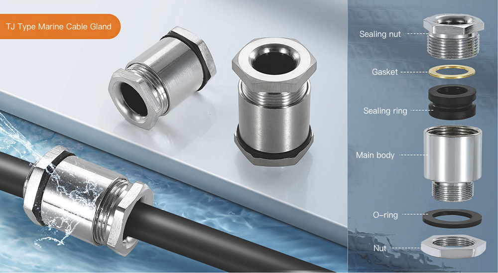 TJ Type Marine Cable Gland for Indoor Ship Wiring, IP54