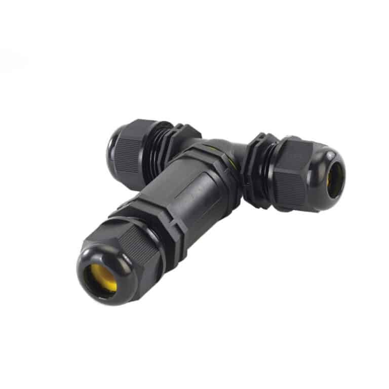 Connettore a T impermeabile da 25 A con terminali a vite, IP68 TXM25