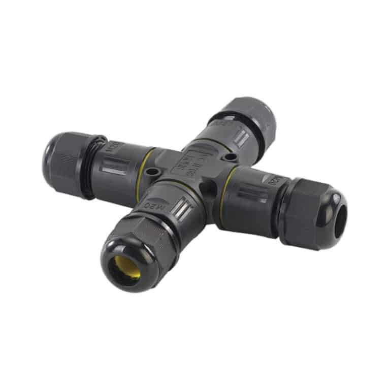 Connettore impermeabile a 4 vie, giunzione trasversale IP68