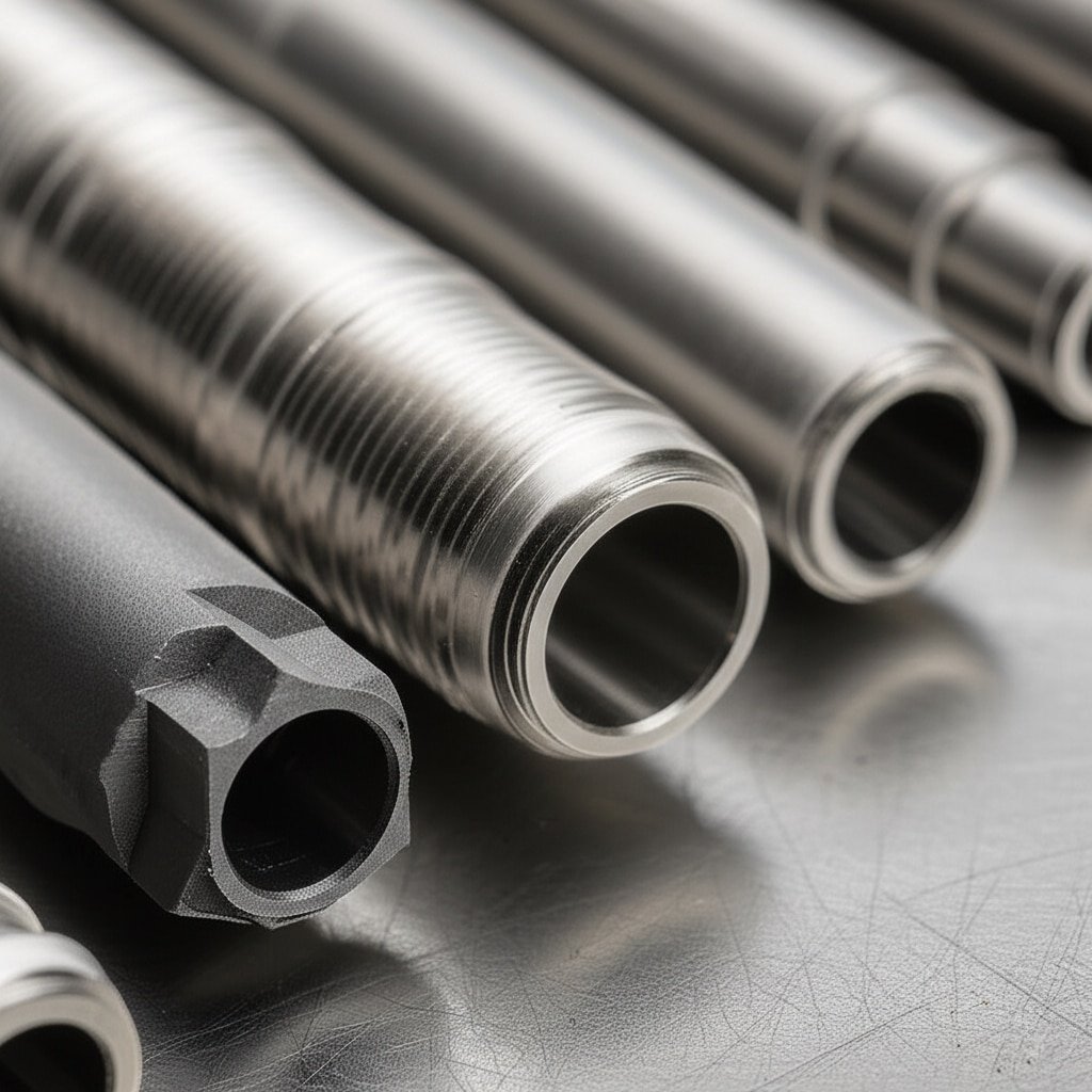 Un'inquadratura ravvicinata mostra una varietà di componenti metallici personalizzati disposti su una superficie di metallo spazzolato. Le diverse forme, dimensioni e strutture interne suggeriscono soluzioni su misura per diverse applicazioni. Questa immagine rappresenta visivamente l'attenzione dell'articolo verso l'ingegneria interna, la prototipazione rapida e i servizi OEM/ODM per soddisfare le richieste di progetti specifici con componenti precisi.