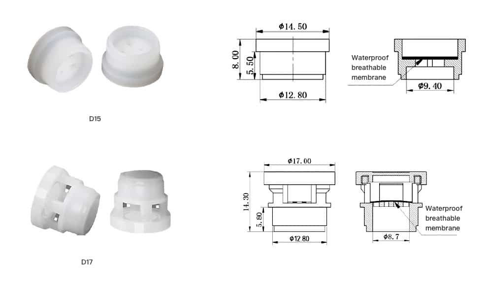 Tappo di sfiato in nylon IP68, flusso d'aria elevato per la prevenzione della condensa