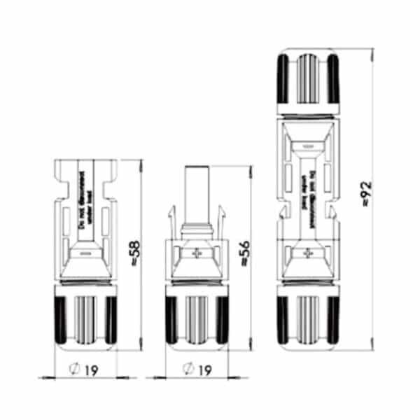 PV-02 MC4 Коннектор для солнечных батарей с улучшенным захватом, IP67