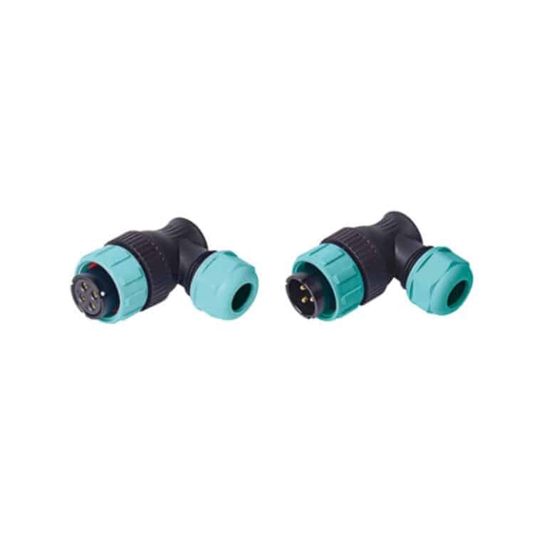 Spina a 90 gradi TS17NP e presa TS17NS, connettore IP68